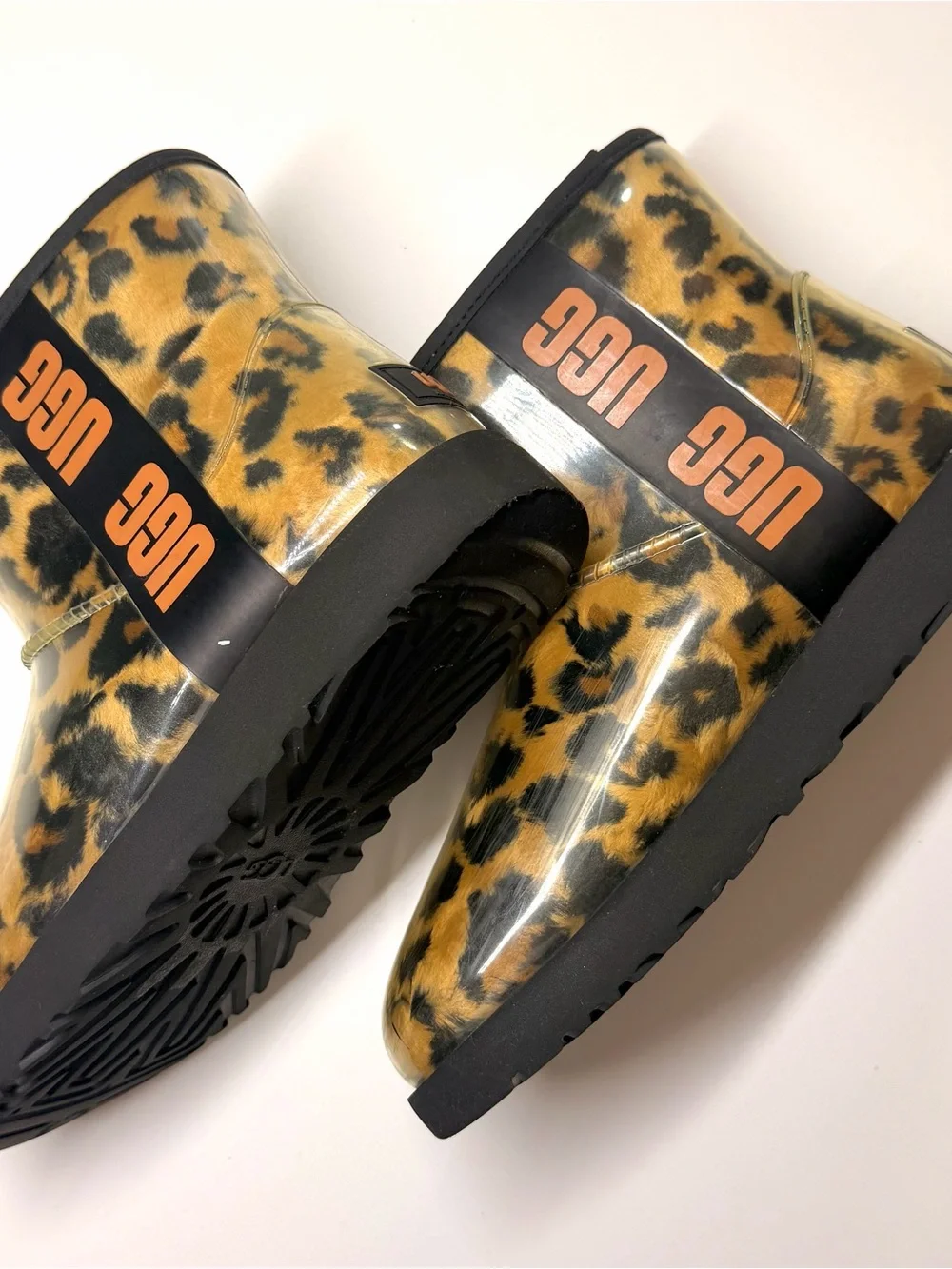 UGG Women's Classic Clear Mini Waterproof Animal Print Boots Size- 8